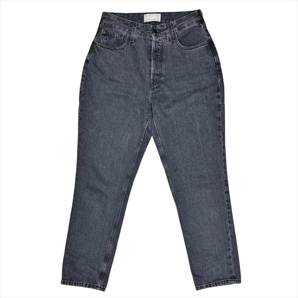 EVERLANE Curvy 90s Cheeky Straight Jean in Washed Black Organic Cotton Size 29R